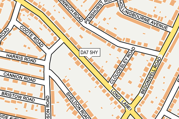 DA7 5HY map - OS OpenMap – Local (Ordnance Survey)