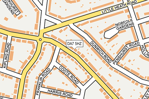 DA7 5HZ map - OS OpenMap – Local (Ordnance Survey)