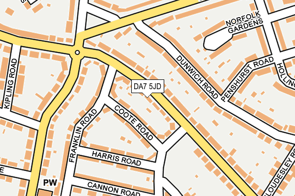 DA7 5JD map - OS OpenMap – Local (Ordnance Survey)