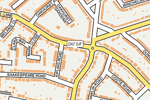 DA7 5JF map - OS OpenMap – Local (Ordnance Survey)