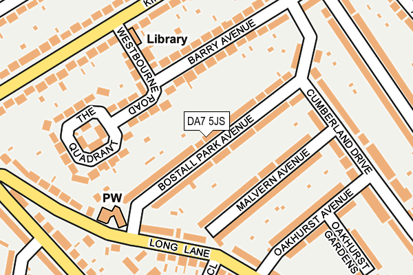 DA7 5JS map - OS OpenMap – Local (Ordnance Survey)
