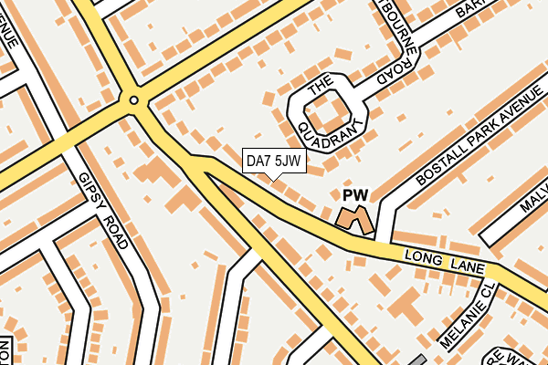 DA7 5JW map - OS OpenMap – Local (Ordnance Survey)