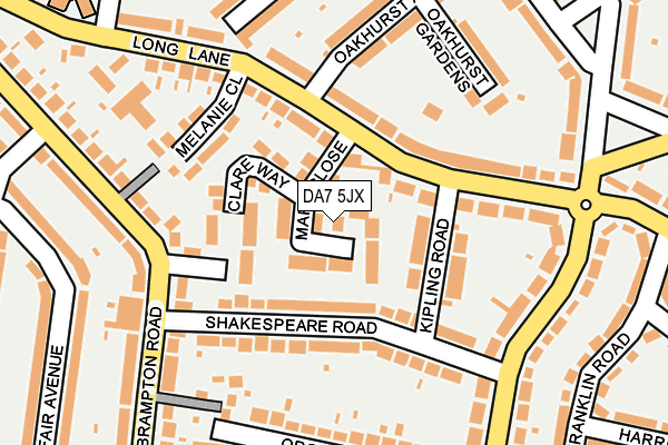 DA7 5JX map - OS OpenMap – Local (Ordnance Survey)