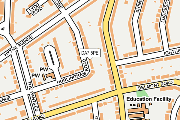 DA7 5PE map - OS OpenMap – Local (Ordnance Survey)