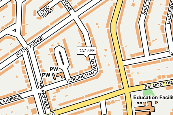 DA7 5PF map - OS OpenMap – Local (Ordnance Survey)
