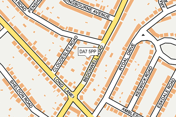 DA7 5PP map - OS OpenMap – Local (Ordnance Survey)
