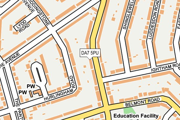 DA7 5PU map - OS OpenMap – Local (Ordnance Survey)