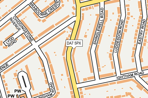 DA7 5PX map - OS OpenMap – Local (Ordnance Survey)
