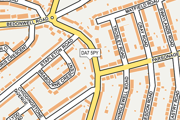 DA7 5PY map - OS OpenMap – Local (Ordnance Survey)