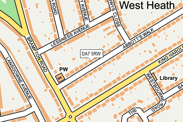 DA7 5RW map - OS OpenMap – Local (Ordnance Survey)