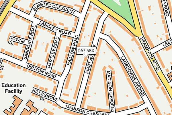 DA7 5SX map - OS OpenMap – Local (Ordnance Survey)