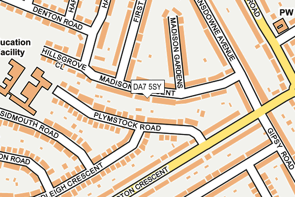 DA7 5SY map - OS OpenMap – Local (Ordnance Survey)