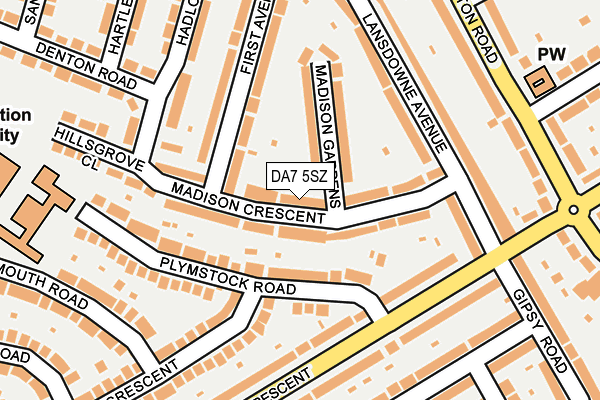 DA7 5SZ map - OS OpenMap – Local (Ordnance Survey)