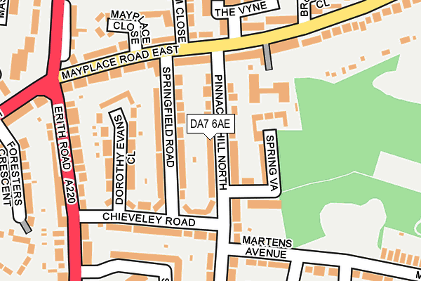 DA7 6AE map - OS OpenMap – Local (Ordnance Survey)