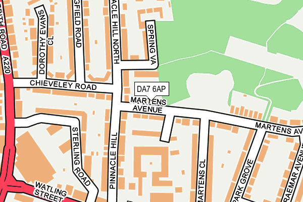 DA7 6AP map - OS OpenMap – Local (Ordnance Survey)