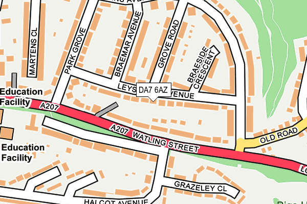 DA7 6AZ map - OS OpenMap – Local (Ordnance Survey)