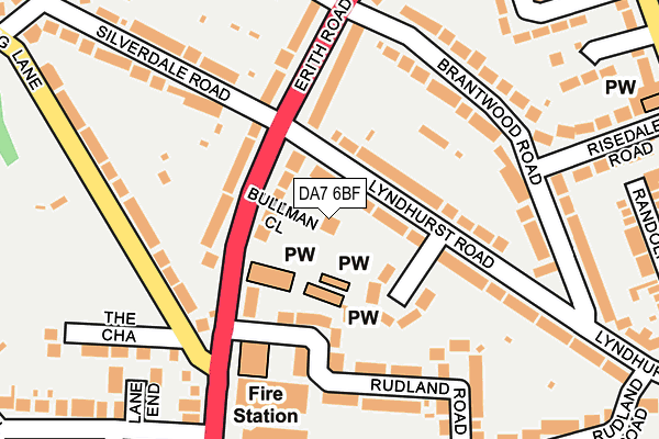 DA7 6BF map - OS OpenMap – Local (Ordnance Survey)