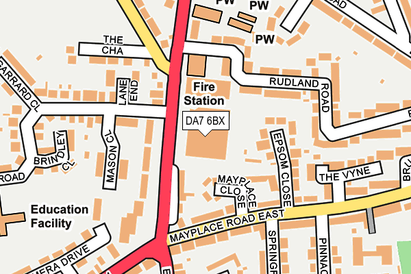 DA7 6BX map - OS OpenMap – Local (Ordnance Survey)