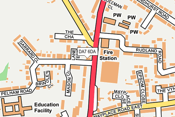 DA7 6DA map - OS OpenMap – Local (Ordnance Survey)
