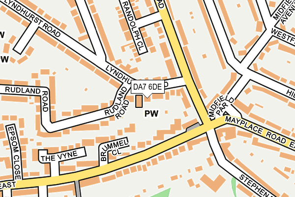 DA7 6DE map - OS OpenMap – Local (Ordnance Survey)