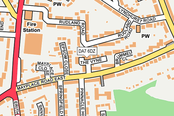 DA7 6DZ map - OS OpenMap – Local (Ordnance Survey)