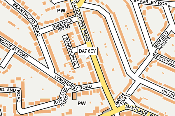 DA7 6EY map - OS OpenMap – Local (Ordnance Survey)