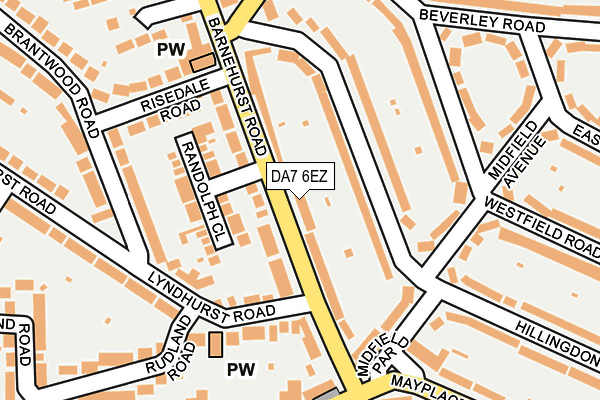 DA7 6EZ map - OS OpenMap – Local (Ordnance Survey)