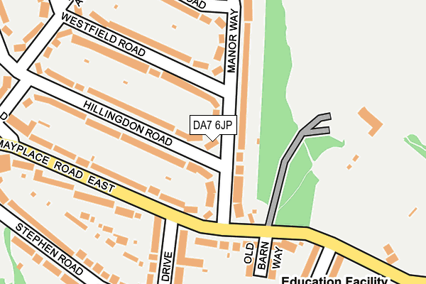 DA7 6JP map - OS OpenMap – Local (Ordnance Survey)