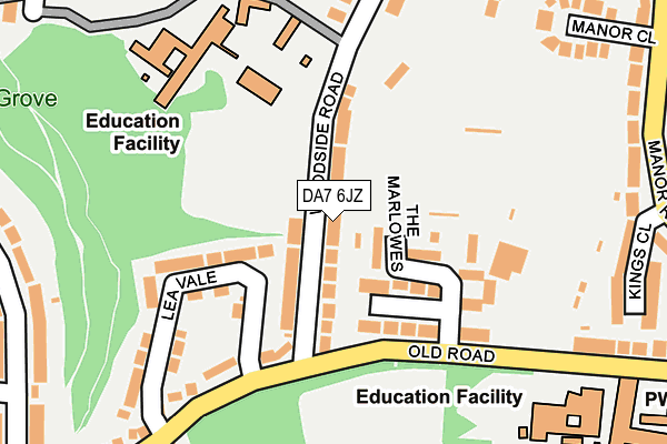 DA7 6JZ map - OS OpenMap – Local (Ordnance Survey)