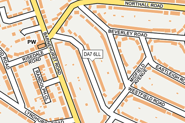 DA7 6LL map - OS OpenMap – Local (Ordnance Survey)