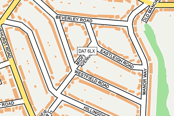 DA7 6LX map - OS OpenMap – Local (Ordnance Survey)
