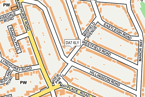 DA7 6LY map - OS OpenMap – Local (Ordnance Survey)