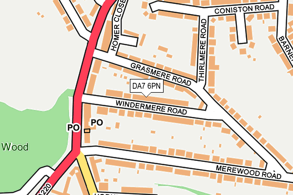 DA7 6PN map - OS OpenMap – Local (Ordnance Survey)