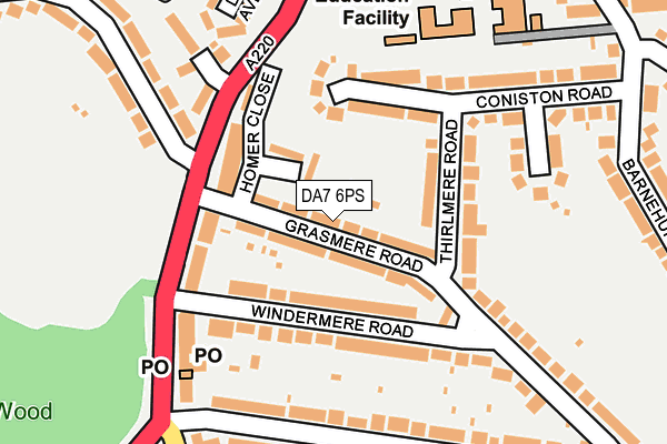 DA7 6PS map - OS OpenMap – Local (Ordnance Survey)