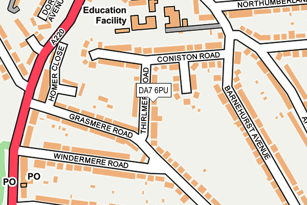 DA7 6PU map - OS OpenMap – Local (Ordnance Survey)