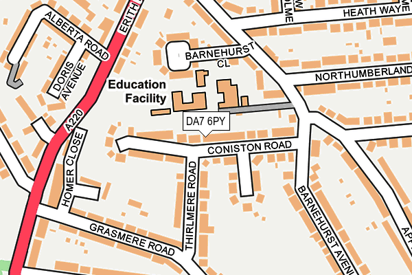 DA7 6PY map - OS OpenMap – Local (Ordnance Survey)