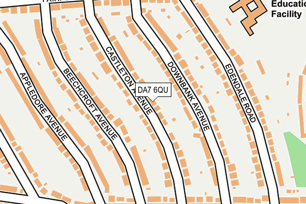 DA7 6QU map - OS OpenMap – Local (Ordnance Survey)