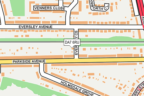 DA7 6RU map - OS OpenMap – Local (Ordnance Survey)