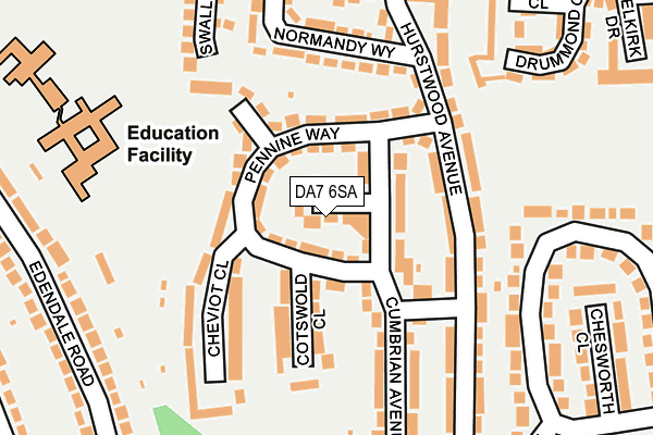 DA7 6SA map - OS OpenMap – Local (Ordnance Survey)