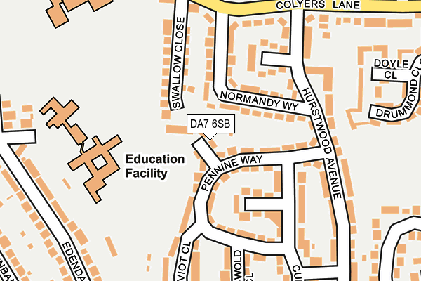 DA7 6SB map - OS OpenMap – Local (Ordnance Survey)
