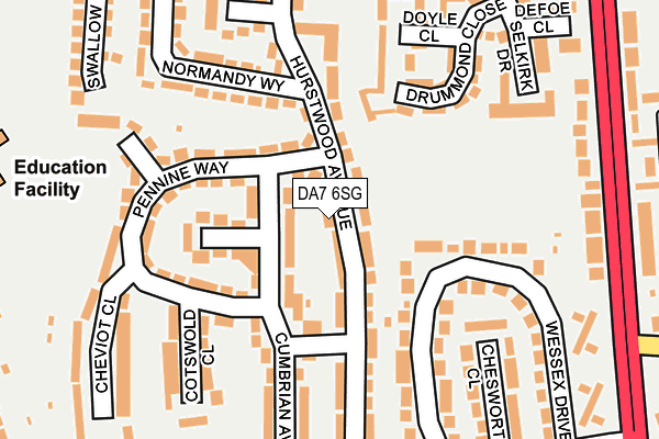 DA7 6SG map - OS OpenMap – Local (Ordnance Survey)