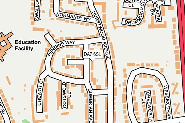DA7 6SL map - OS OpenMap – Local (Ordnance Survey)
