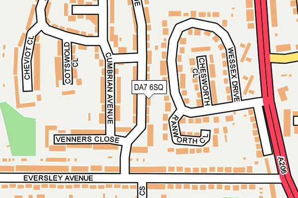 DA7 6SQ map - OS OpenMap – Local (Ordnance Survey)