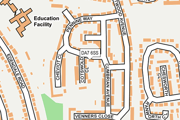 DA7 6SS map - OS OpenMap – Local (Ordnance Survey)