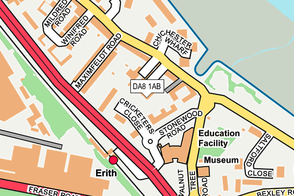 DA8 1AB map - OS OpenMap – Local (Ordnance Survey)