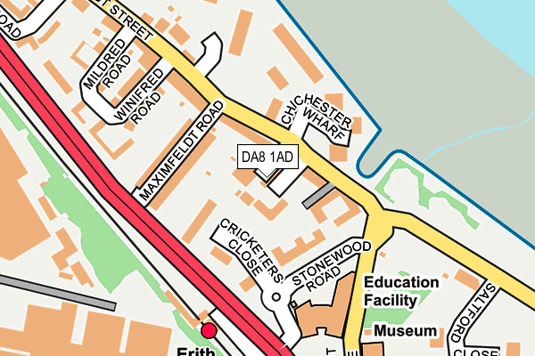 DA8 1AD map - OS OpenMap – Local (Ordnance Survey)