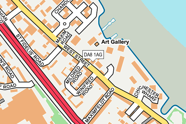 DA8 1AG map - OS OpenMap – Local (Ordnance Survey)