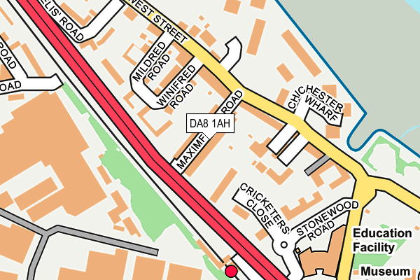 DA8 1AH map - OS OpenMap – Local (Ordnance Survey)