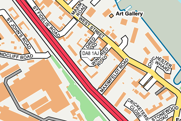 DA8 1AJ map - OS OpenMap – Local (Ordnance Survey)
