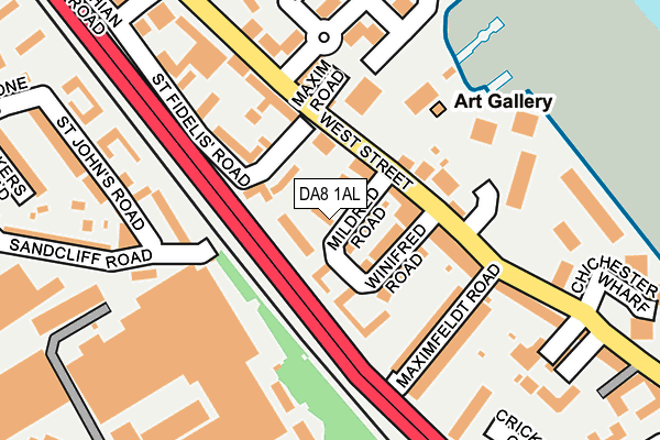 DA8 1AL map - OS OpenMap – Local (Ordnance Survey)